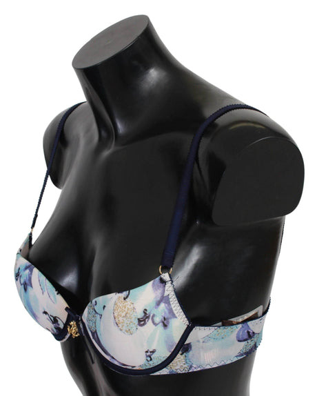 Roberto Cavalli Elegant Push-Up Bra in Blue Print - Hilstor