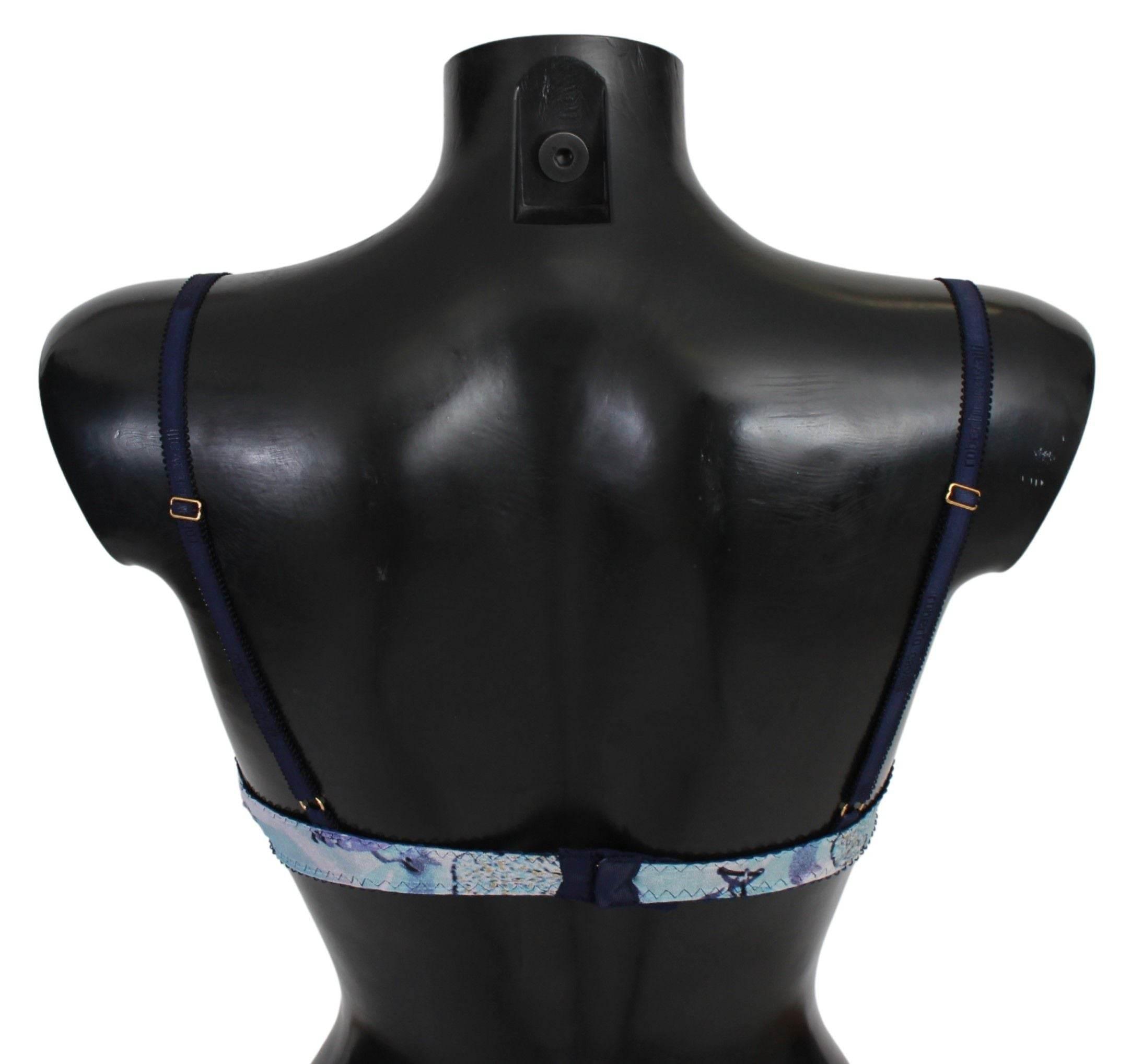 Roberto Cavalli Elegant Push-Up Bra in Blue Print - Hilstor