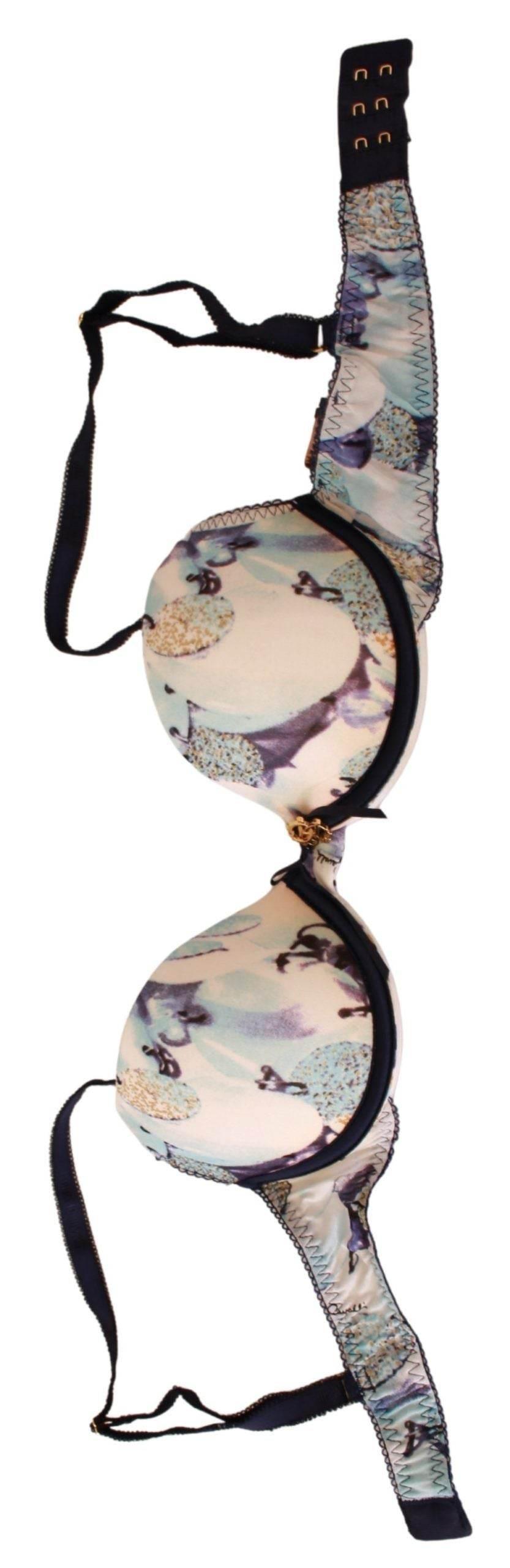 Roberto Cavalli Elegant Push-Up Bra in Blue Print - Hilstor