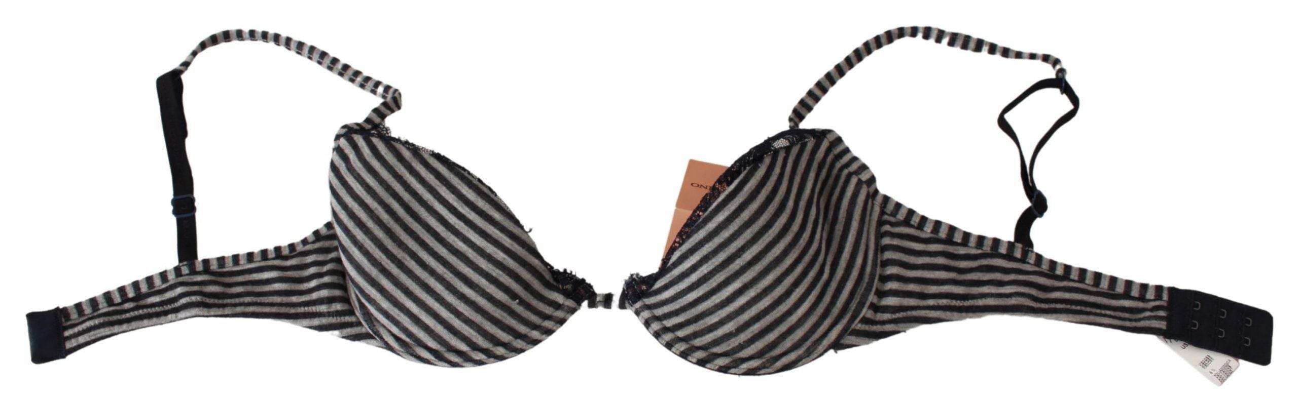 Ermanno Scervino Blue Stripes Lace Reggiseno Bra - Hilstor