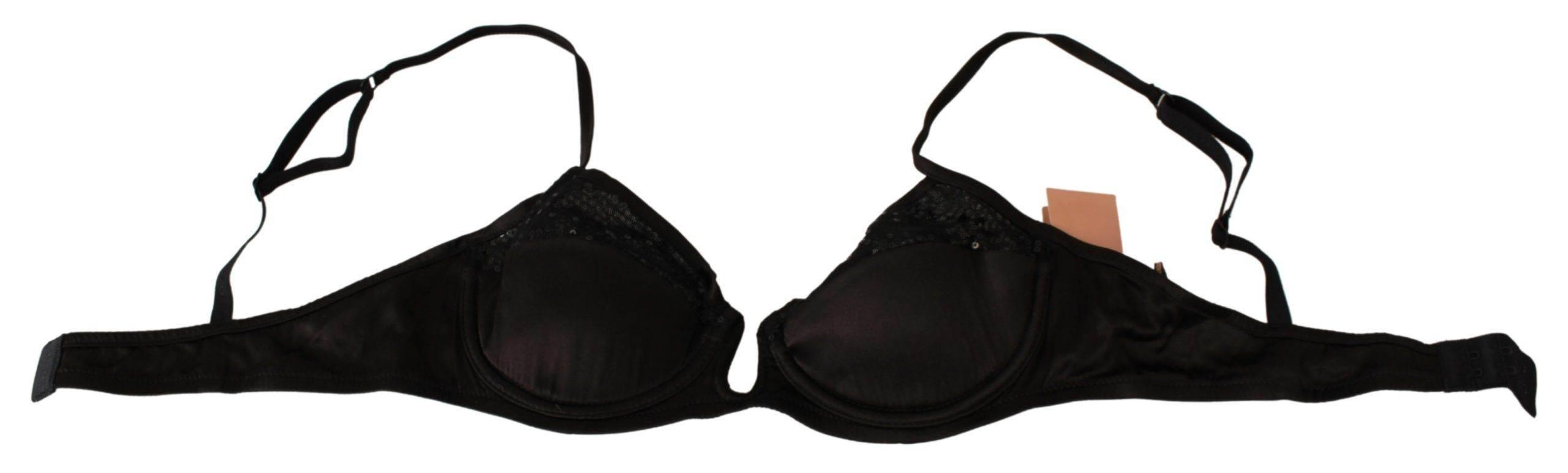 Ermanno Scervino Sequined Brown Balconette Bra - Hilstor