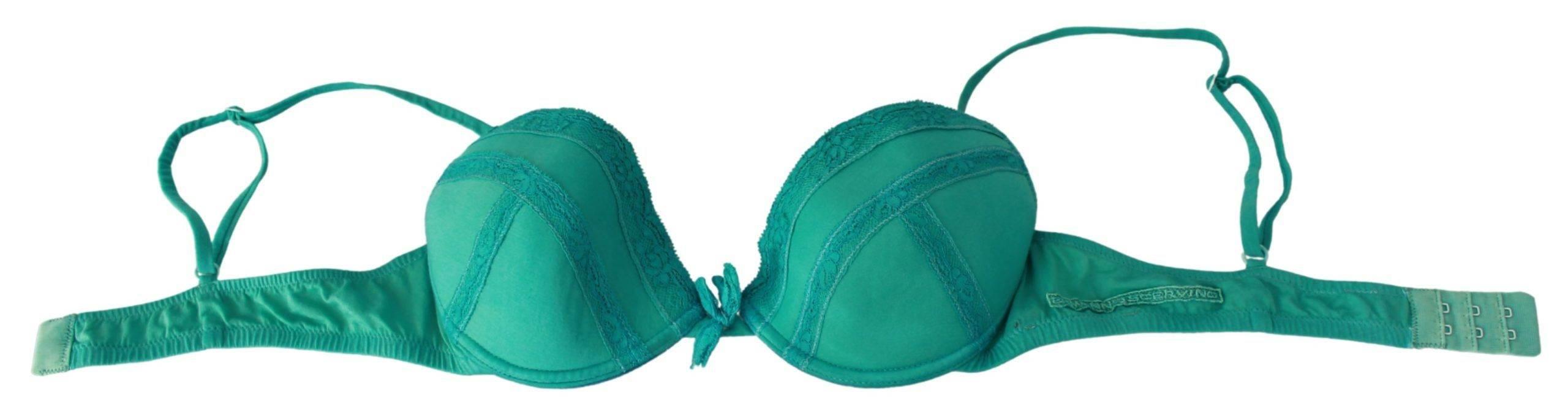 Ermanno Scervino Luxurious Green Cotton Push Up Bra - Hilstor