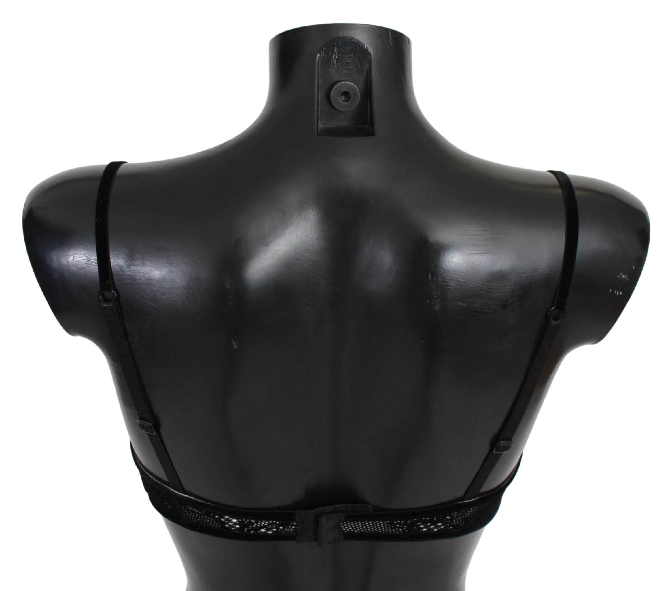 Ermanno Scervino Sleek Black Mesh Balconcino Bra - Hilstor