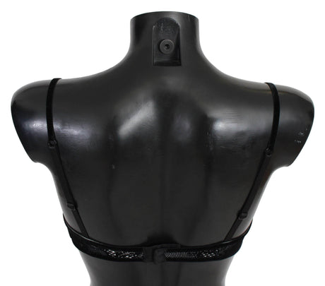 Ermanno Scervino Sleek Black Mesh Balconcino Bra - Hilstor