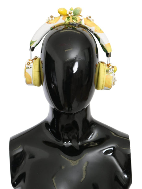 Dolce & Gabbana Glamorous Gold-Embellished Leather Headphones - Hilstor