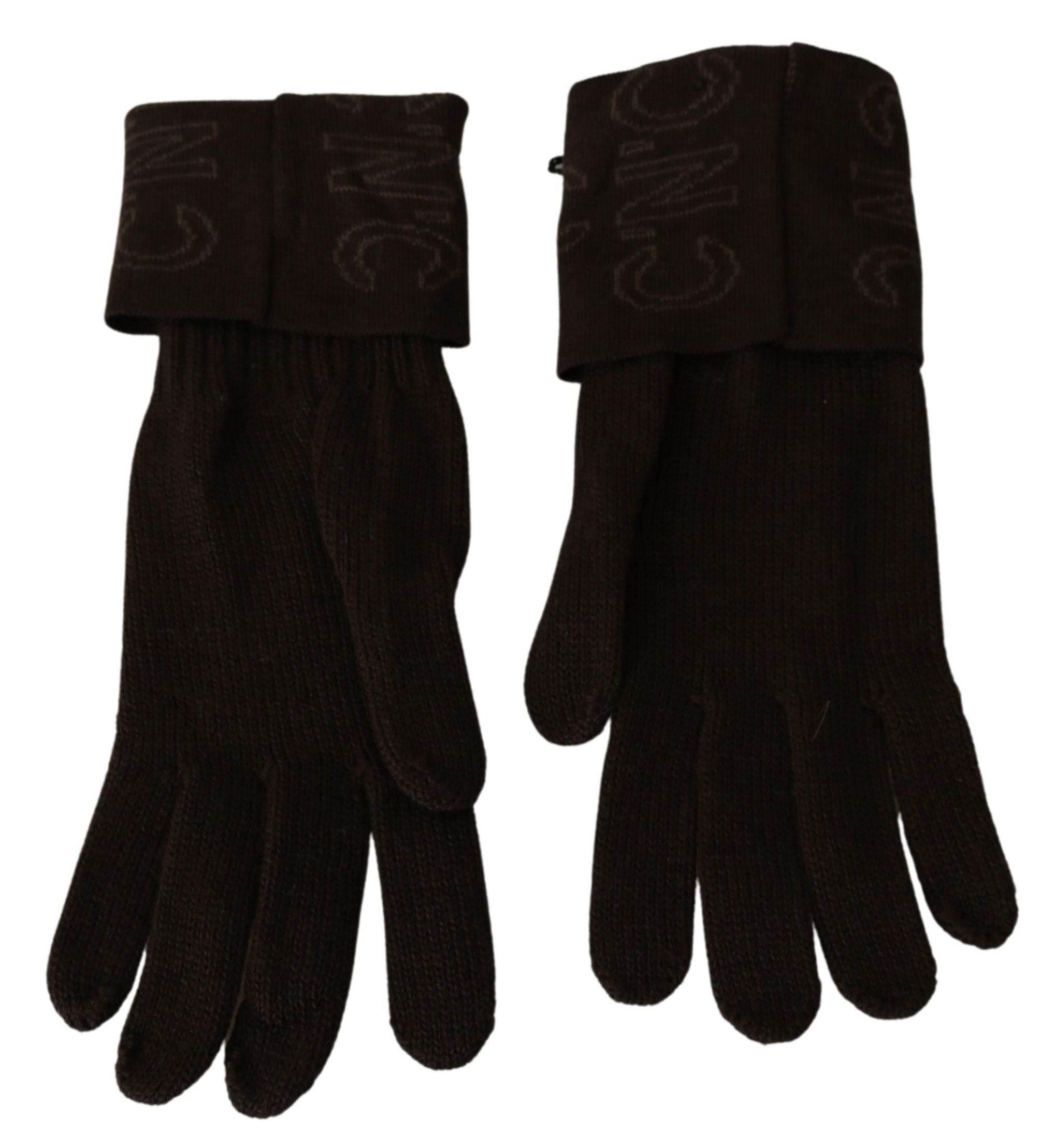 Costume National Elegant Brown Knitted Gloves - Hilstor
