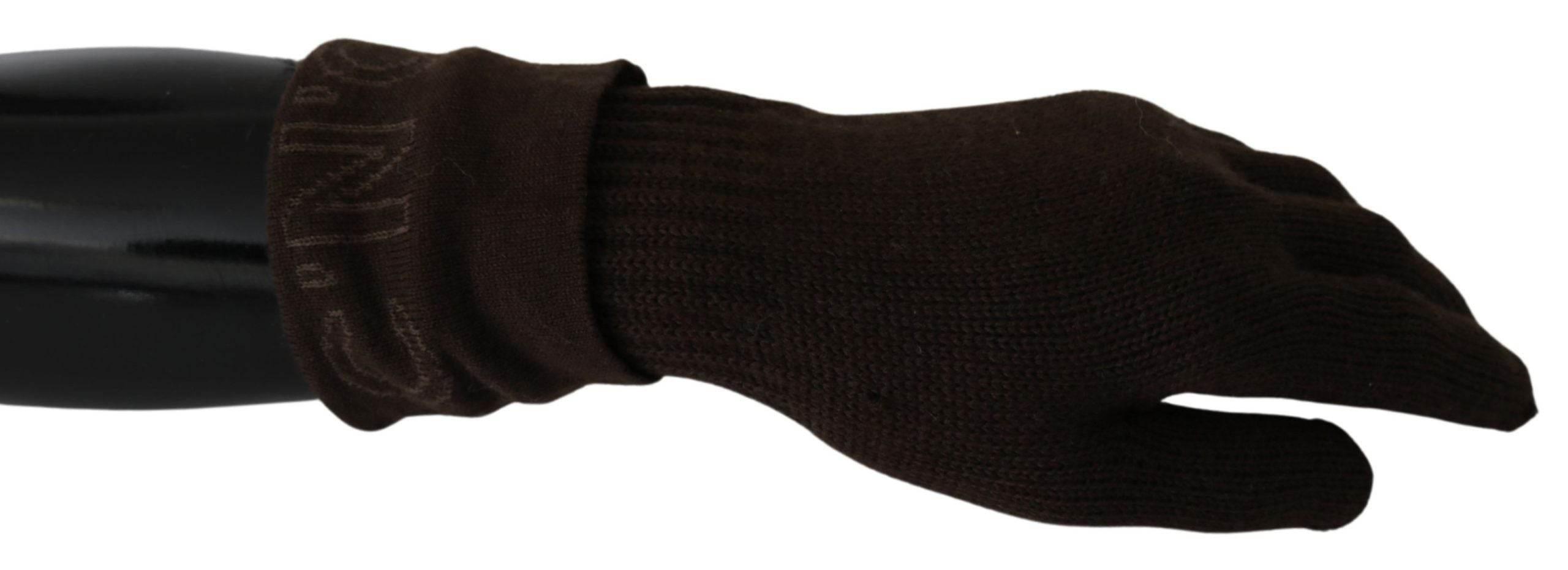 Costume National Elegant Brown Knitted Gloves - Hilstor