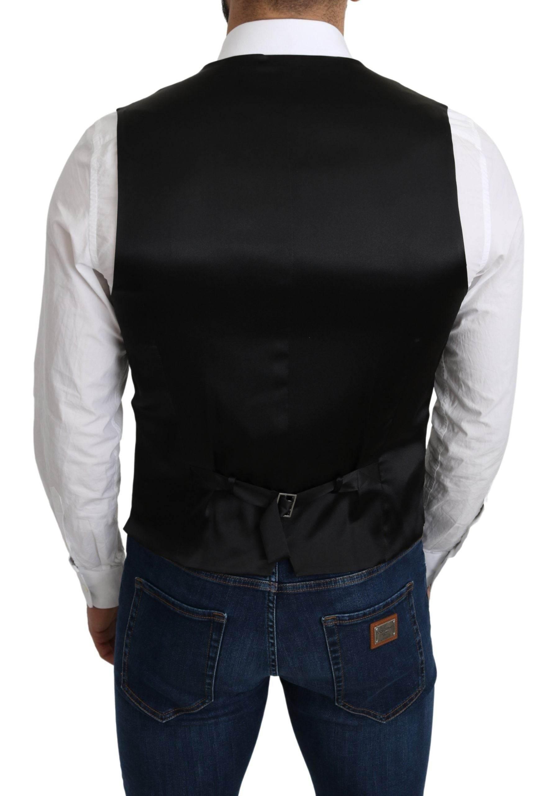 Dolce & Gabbana Gray 100% Silk Formal Coat Vest - Hilstor