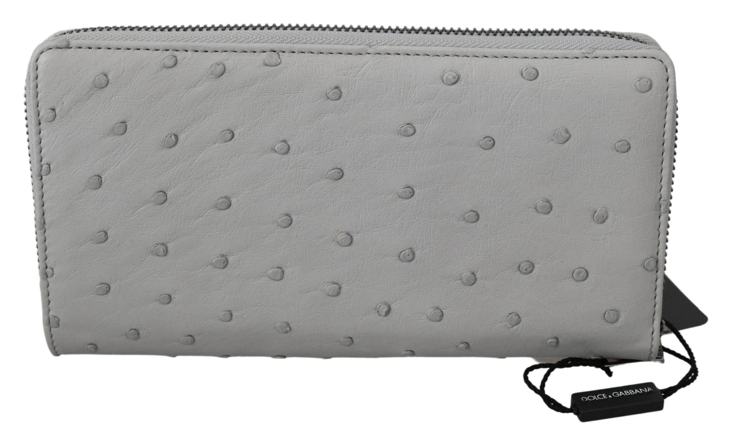 Dolce & Gabbana Elegant Ostrich Leather Continental Wallet - Hilstor