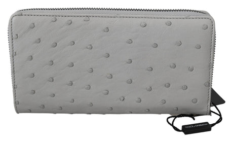 Dolce & Gabbana Elegant Ostrich Leather Continental Wallet - Hilstor