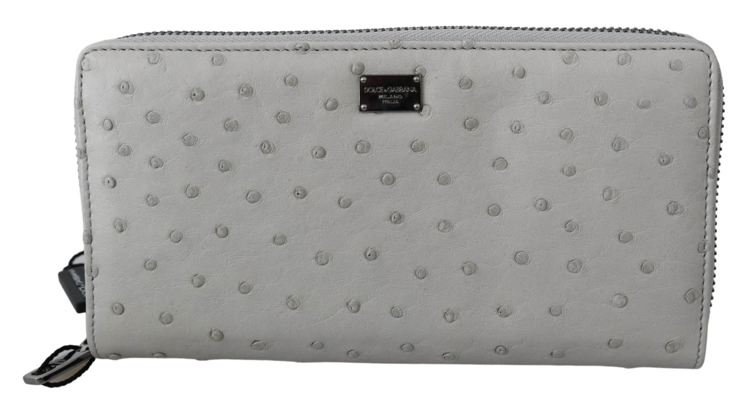 Dolce & Gabbana Elegant Ostrich Leather Continental Wallet - Hilstor