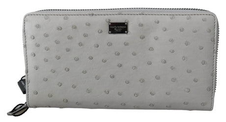 Dolce & Gabbana Elegant Ostrich Leather Continental Wallet - Hilstor