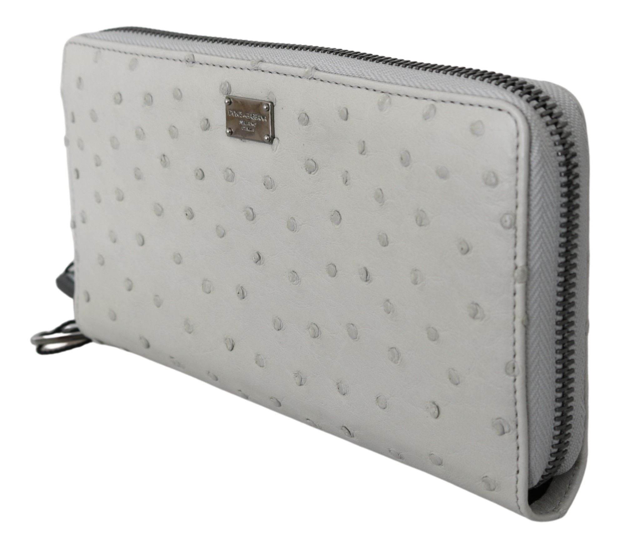 Dolce & Gabbana Elegant Ostrich Leather Continental Wallet - Hilstor