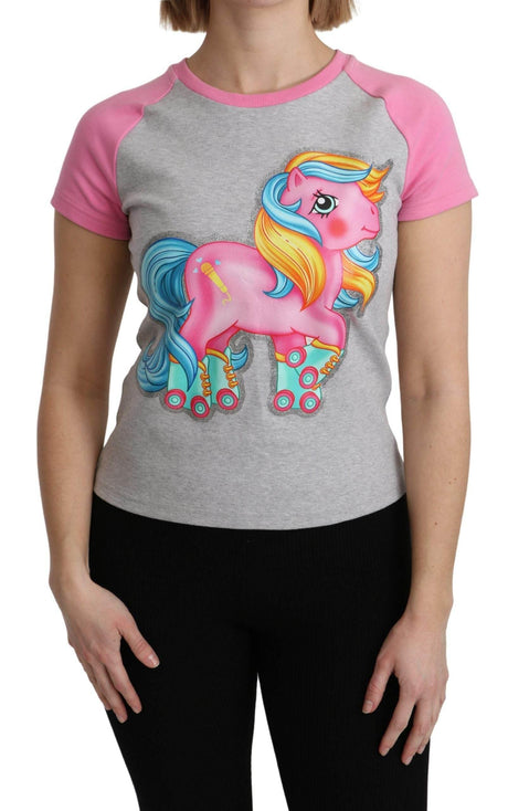 Moschino Gray and pink Cotton T-shirt My Little Pony Top - Hilstor