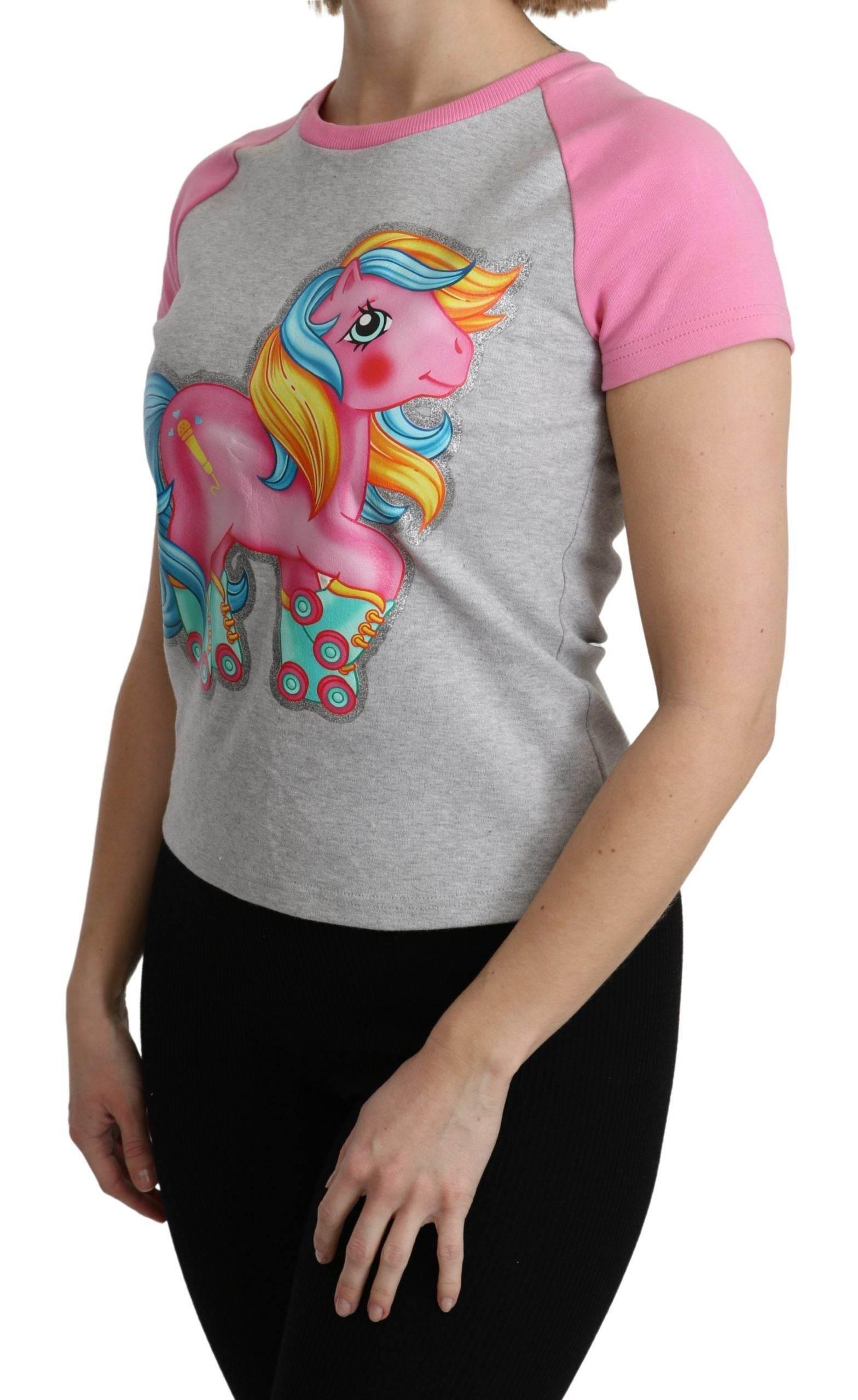 Moschino Gray and pink Cotton T-shirt My Little Pony Top - Hilstor