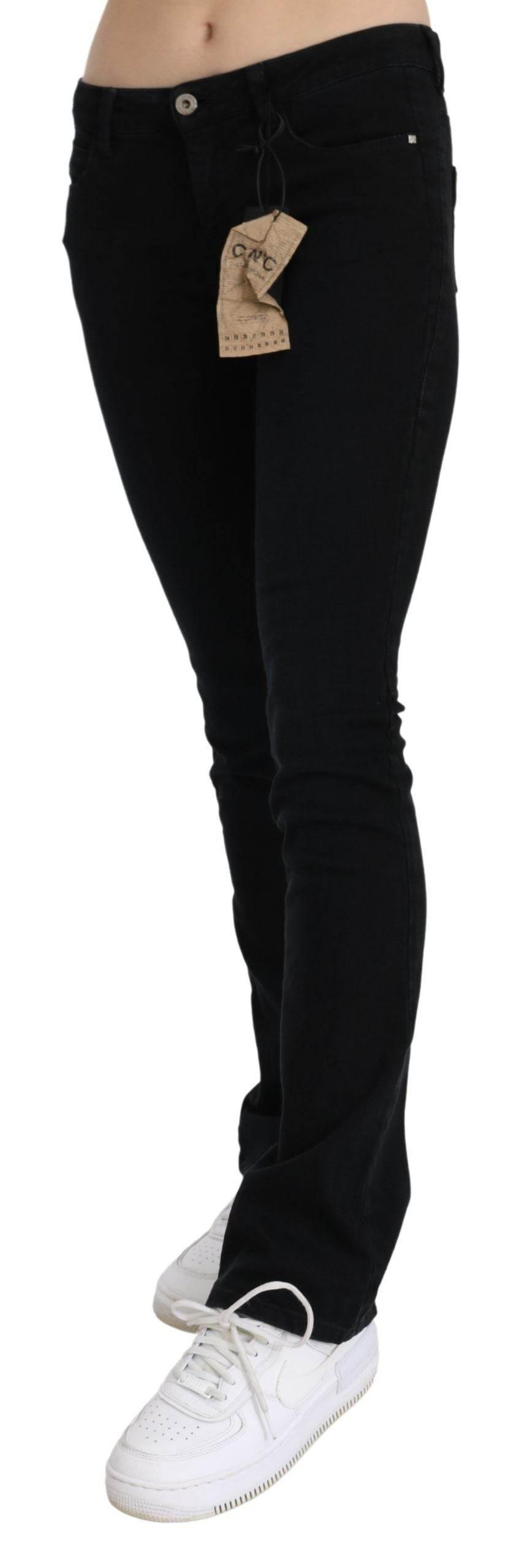 Costume National Black Low Waist Skinny Denim Cotton Jeans - Hilstor