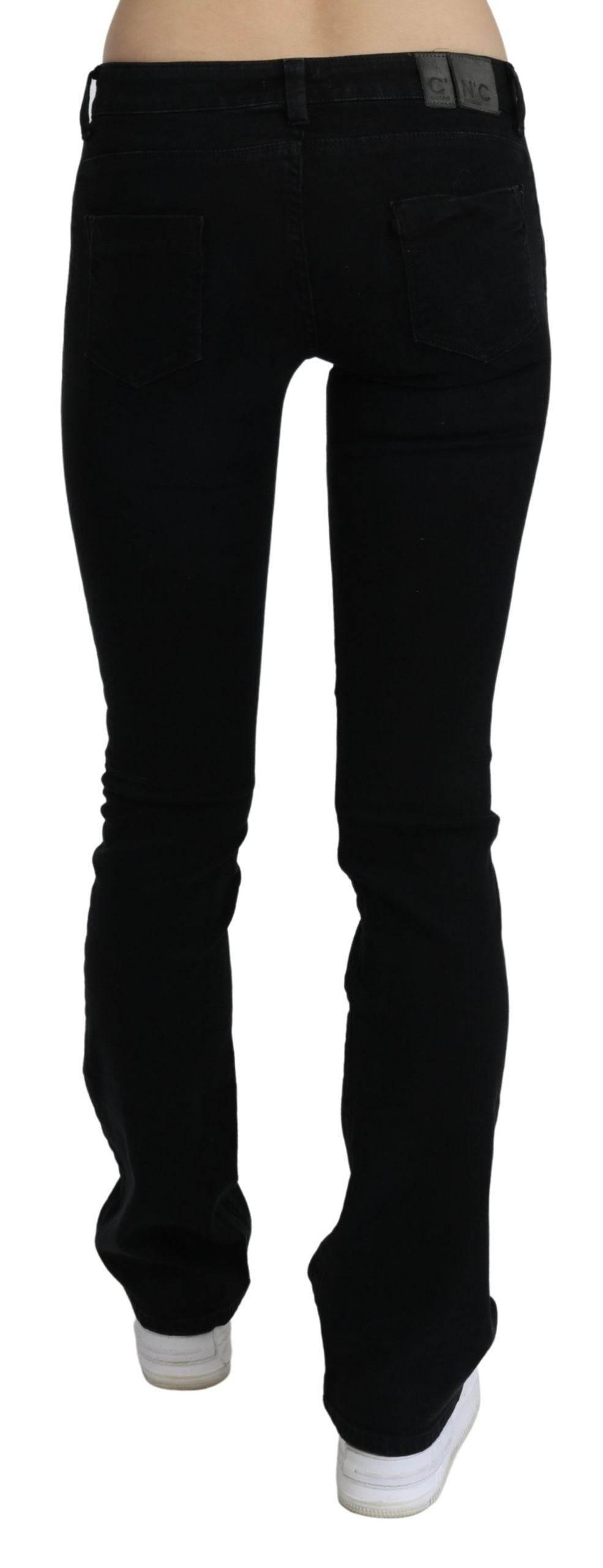 Costume National Black Low Waist Skinny Denim Cotton Jeans - Hilstor