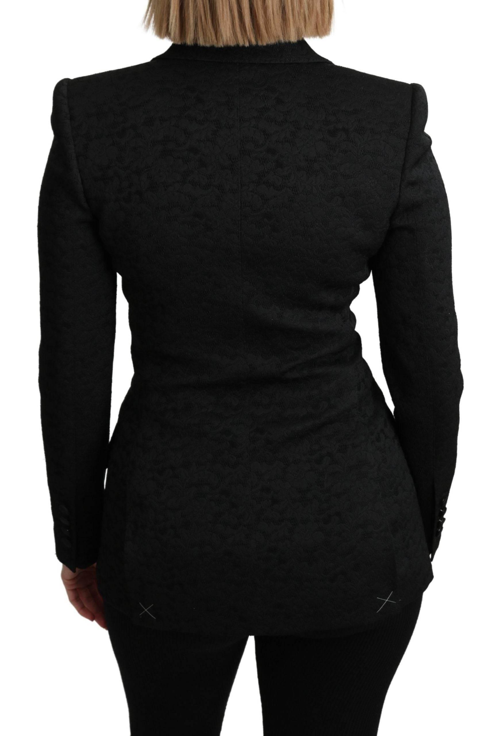 Dolce & Gabbana Elegant Black Brocade Single Breasted Blazer - Hilstor