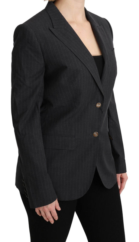 Dolce & Gabbana Gray Single Breasted Blazer Cotton Jacket - Hilstor