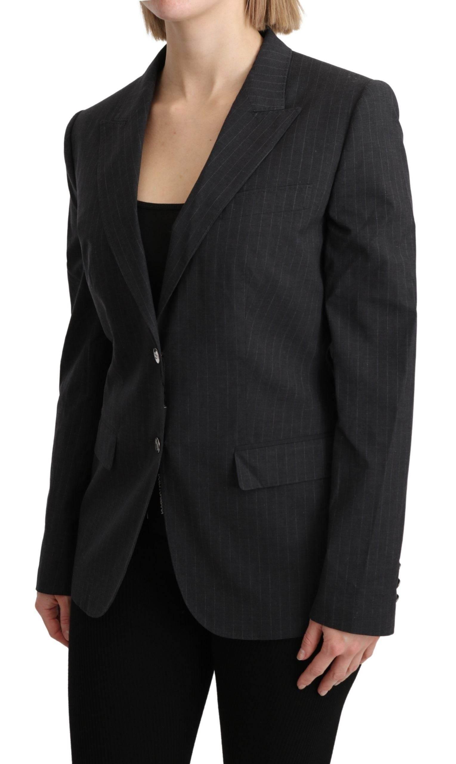 Dolce & Gabbana Gray Single Breasted Blazer Cotton Jacket - Hilstor