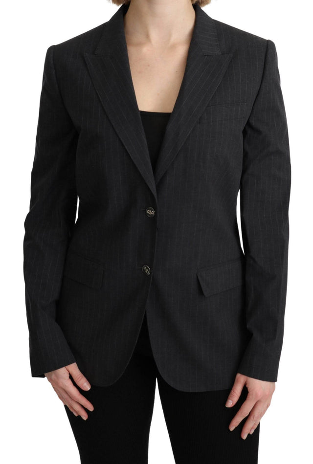 Dolce & Gabbana Gray Single Breasted Blazer Cotton Jacket - Hilstor