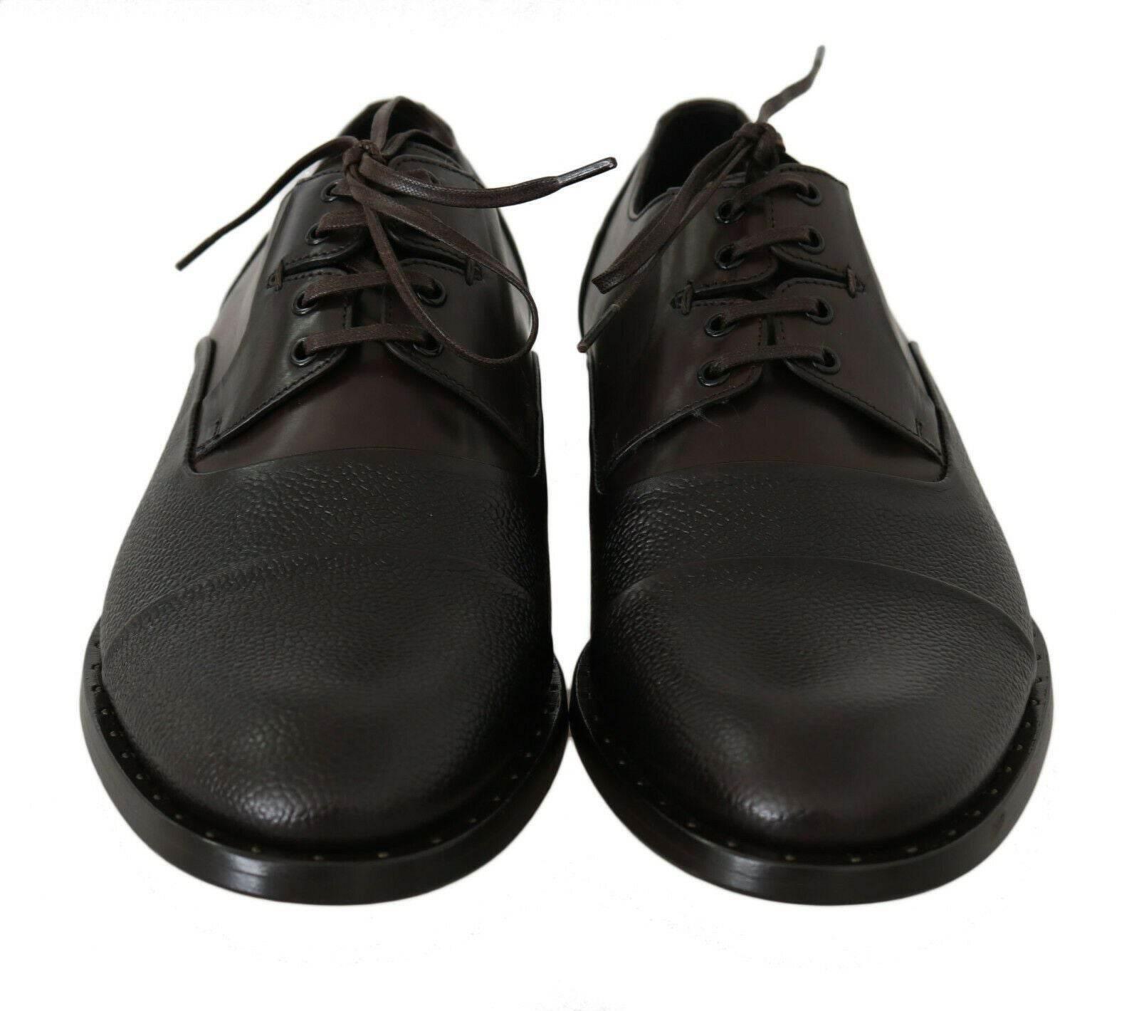 Dolce & Gabbana Elegant Brown Leather Formal Lace-ups - Hilstor