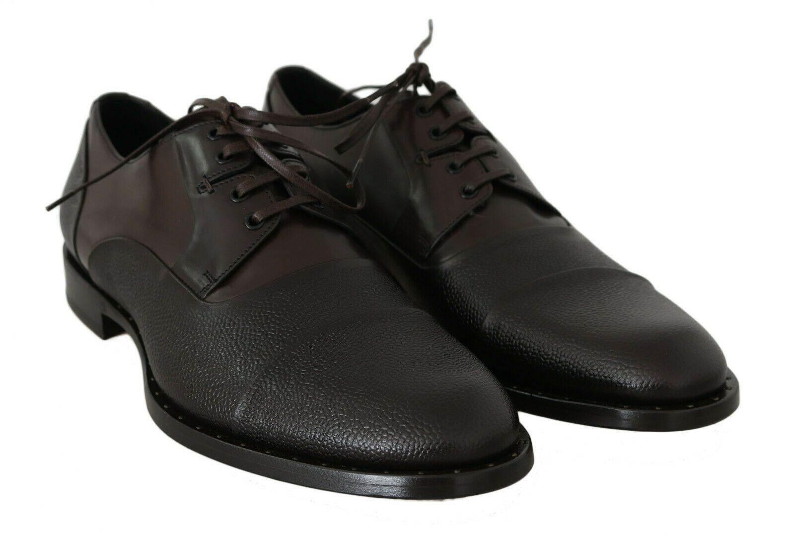 Dolce & Gabbana Elegant Brown Leather Formal Lace-ups - Hilstor