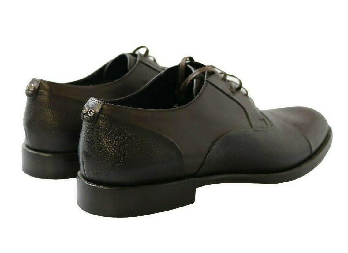 Dolce & Gabbana Elegant Brown Leather Formal Lace-ups - Hilstor