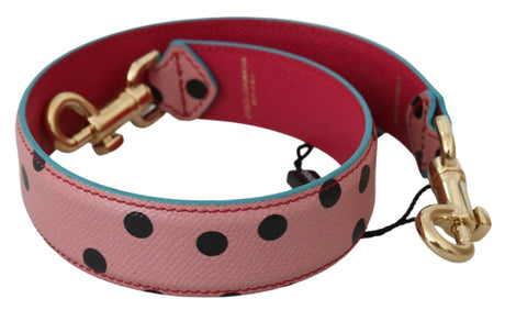 Dolce & Gabbana Elegant Pink Polka-Dotted Leather Shoulder Strap - Hilstor