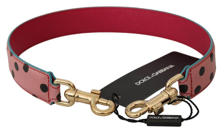 Dolce & Gabbana Elegant Pink Polka-Dotted Leather Shoulder Strap - Hilstor