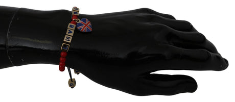 Dolce & Gabbana Elegant Blue Red Glass Cotton Blend Bracelet - Hilstor