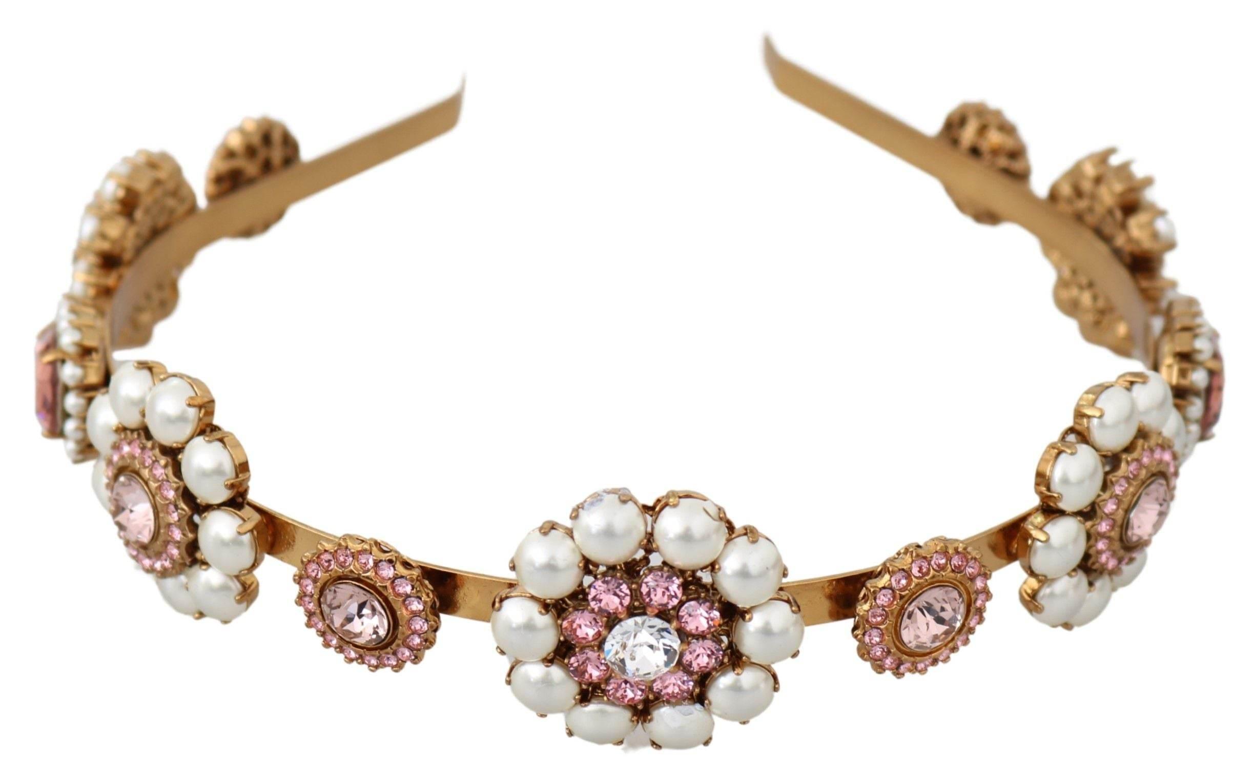 Dolce & Gabbana Elegant Crystal Pearl Diadem Headpiece - Hilstor