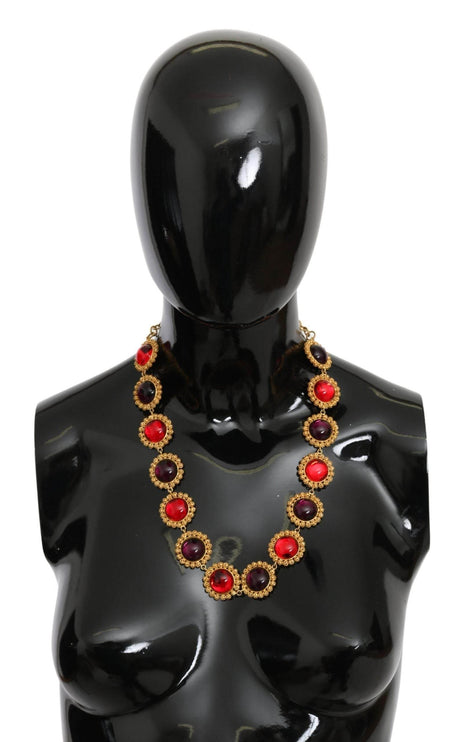 Dolce & Gabbana Elegant Crystal Charm Statement Necklace - Hilstor