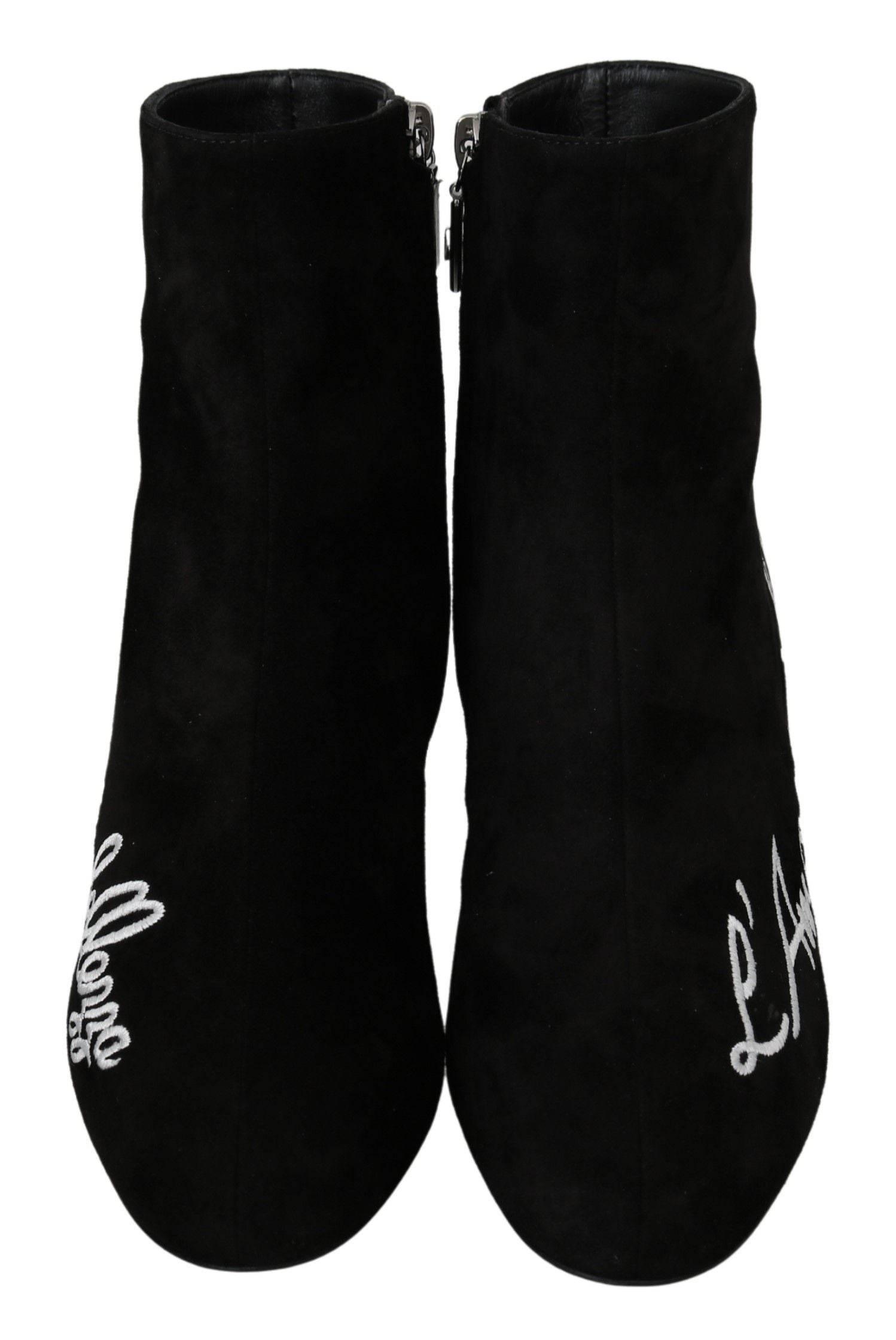 Dolce & Gabbana Chic Embroidered Ankle Boots - Hilstor