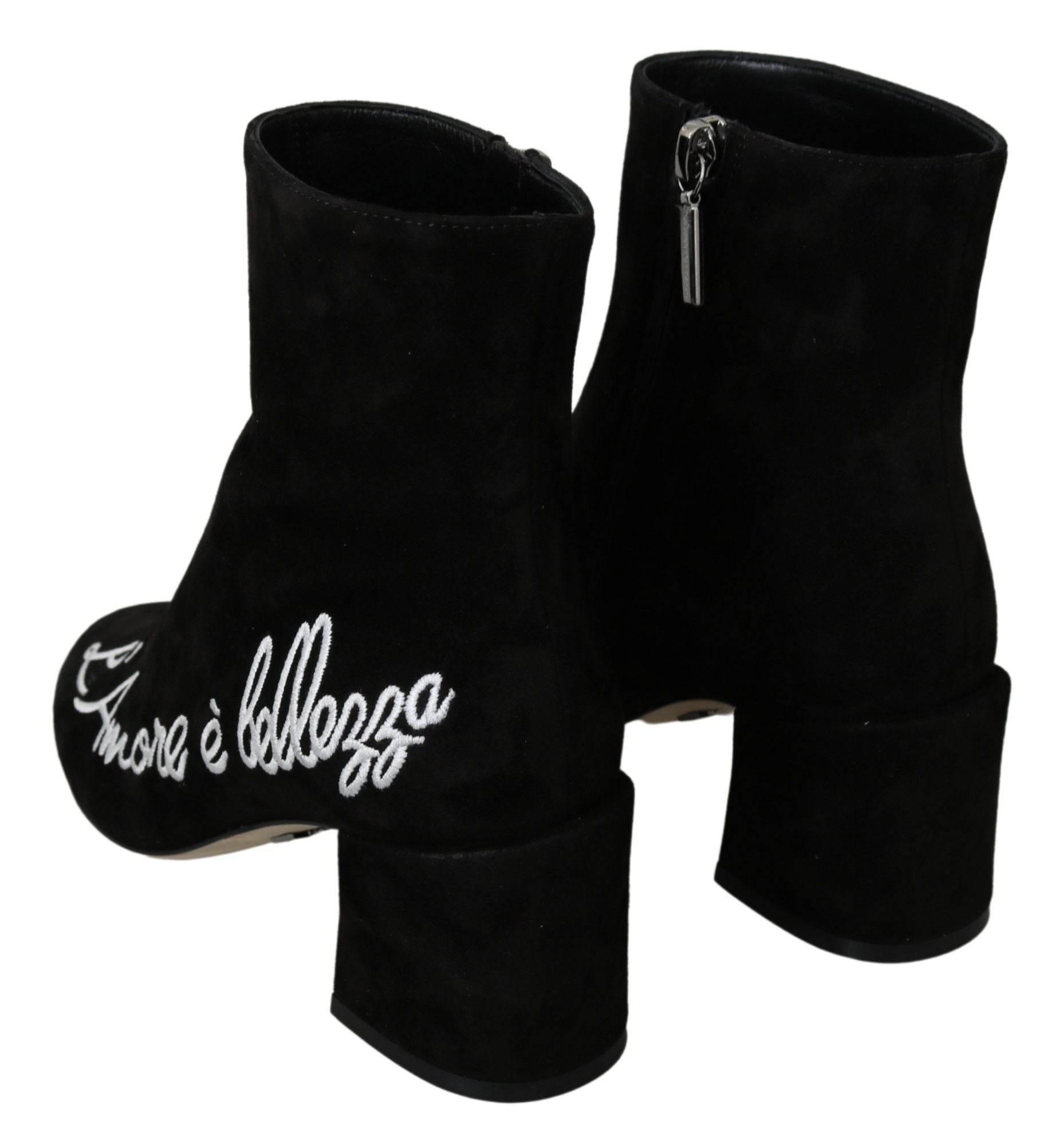 Dolce & Gabbana Chic Embroidered Ankle Boots - Hilstor