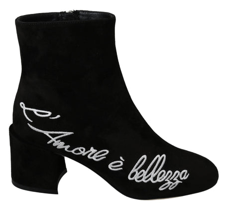 Dolce & Gabbana Chic Embroidered Ankle Boots - Hilstor