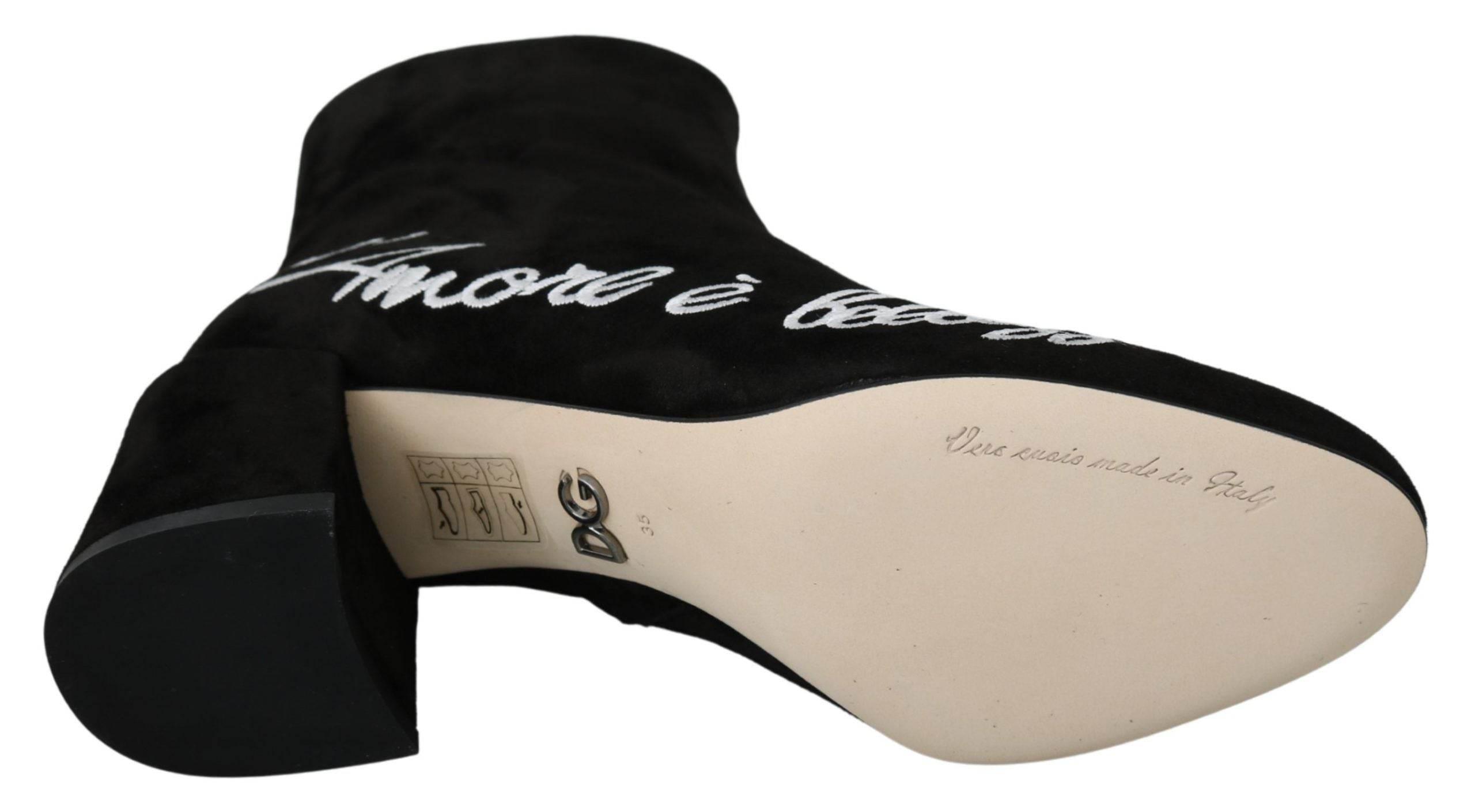 Dolce & Gabbana Chic Embroidered Ankle Boots - Hilstor