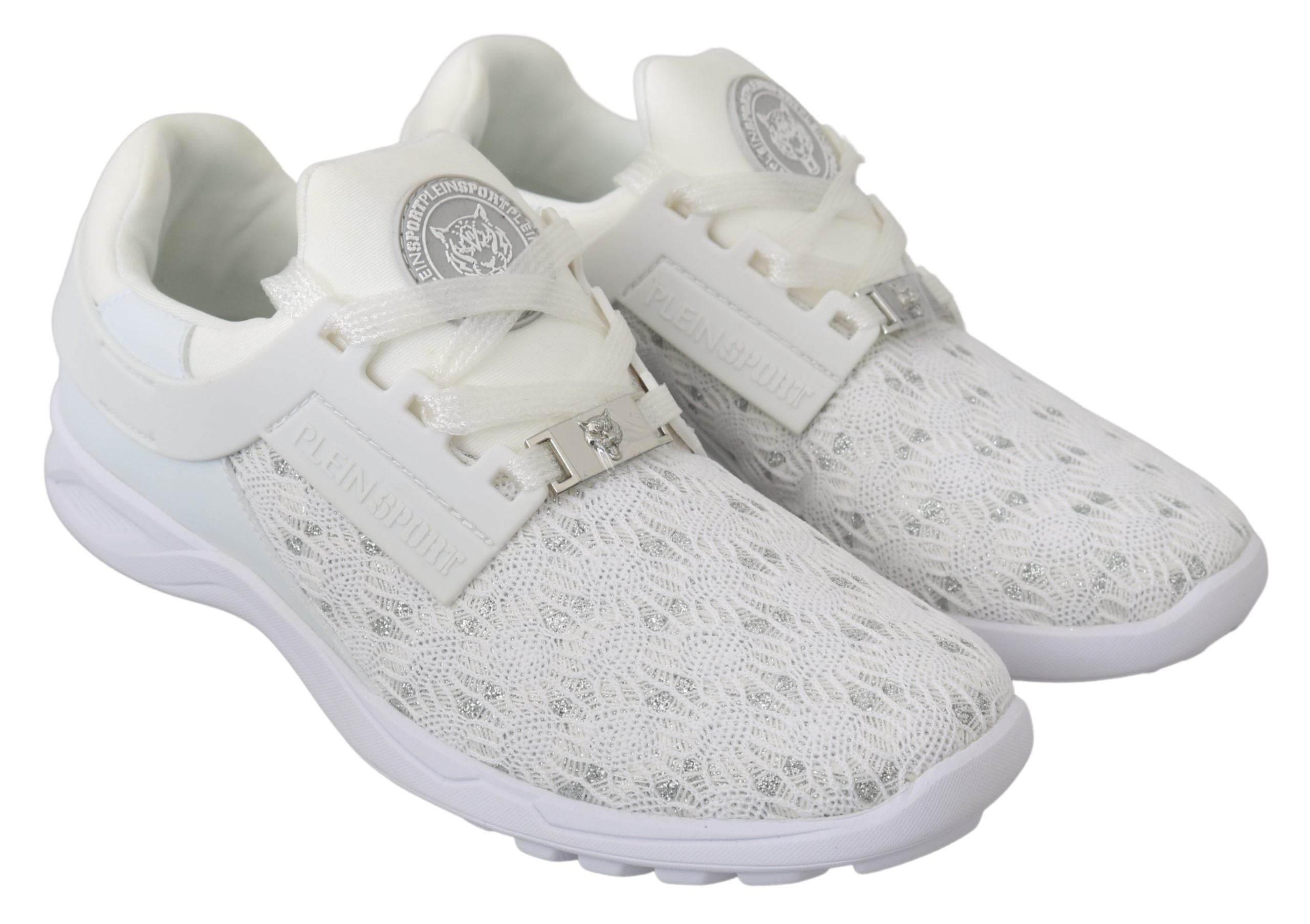 Philipp Plein White Polyester Casual Sneakers Shoes - Hilstor