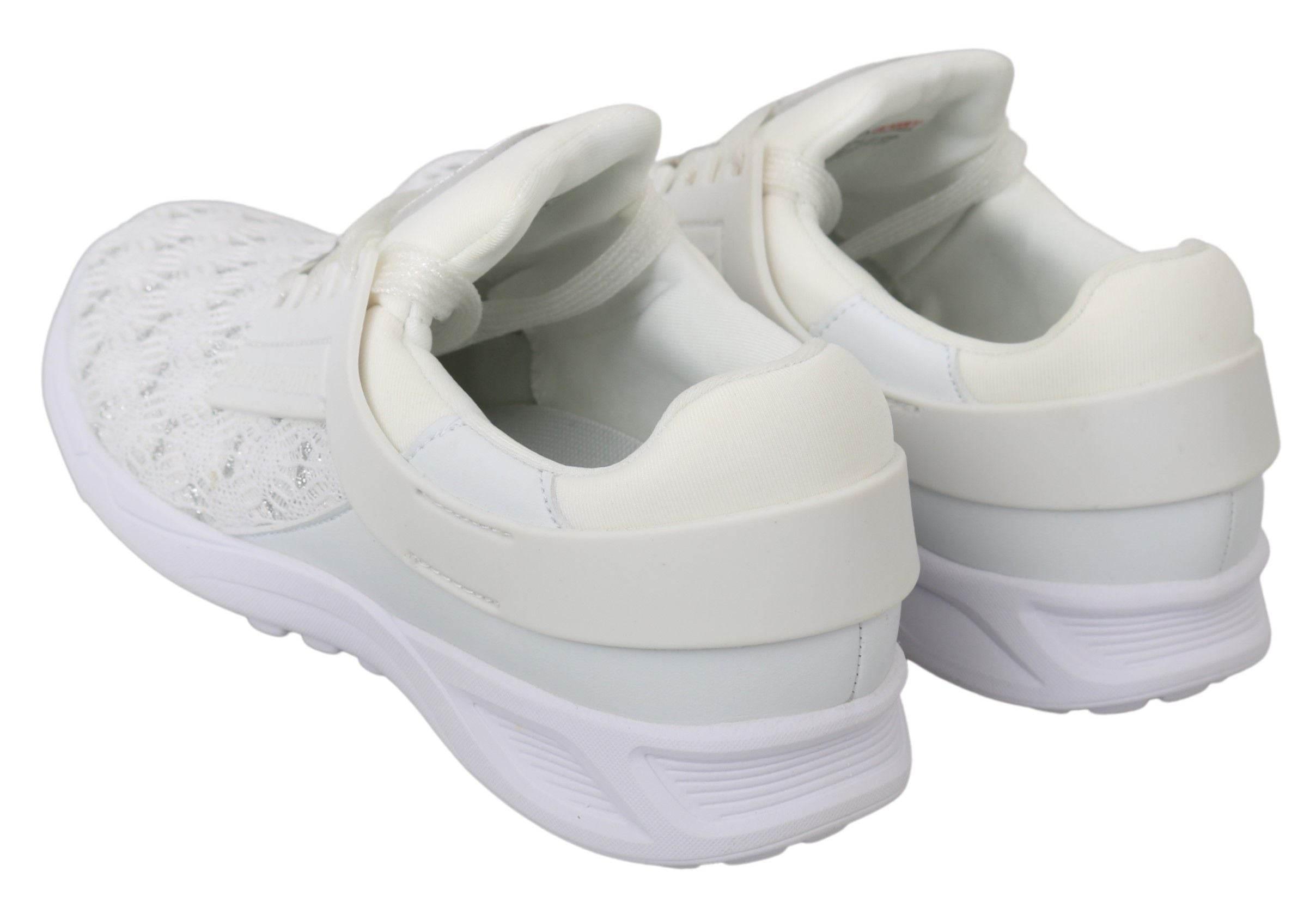 Philipp Plein White Polyester Casual Sneakers Shoes - Hilstor
