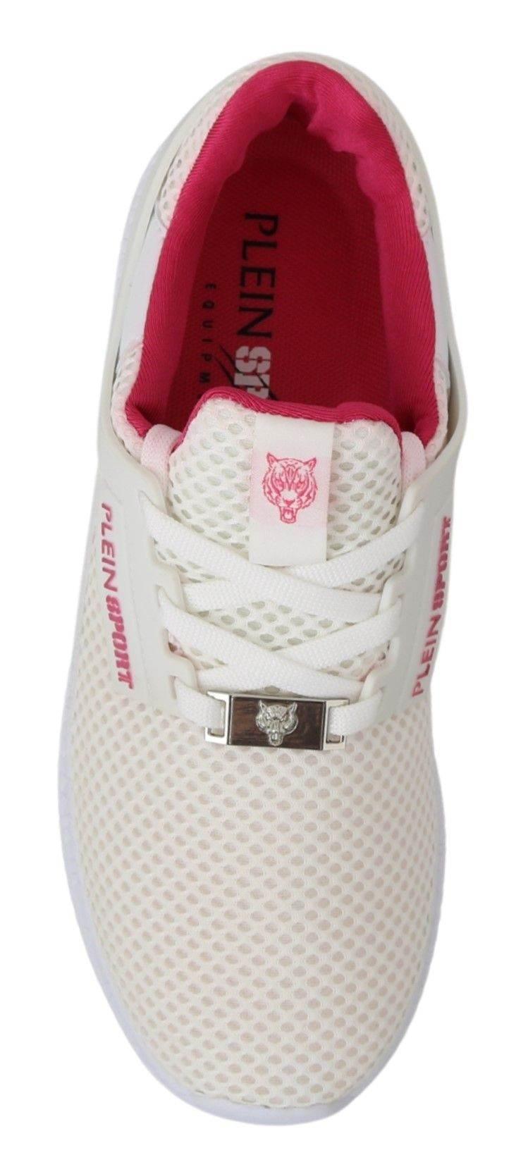 Philipp Plein White Pink Polyester Becky Sneakers Shoes - Hilstor