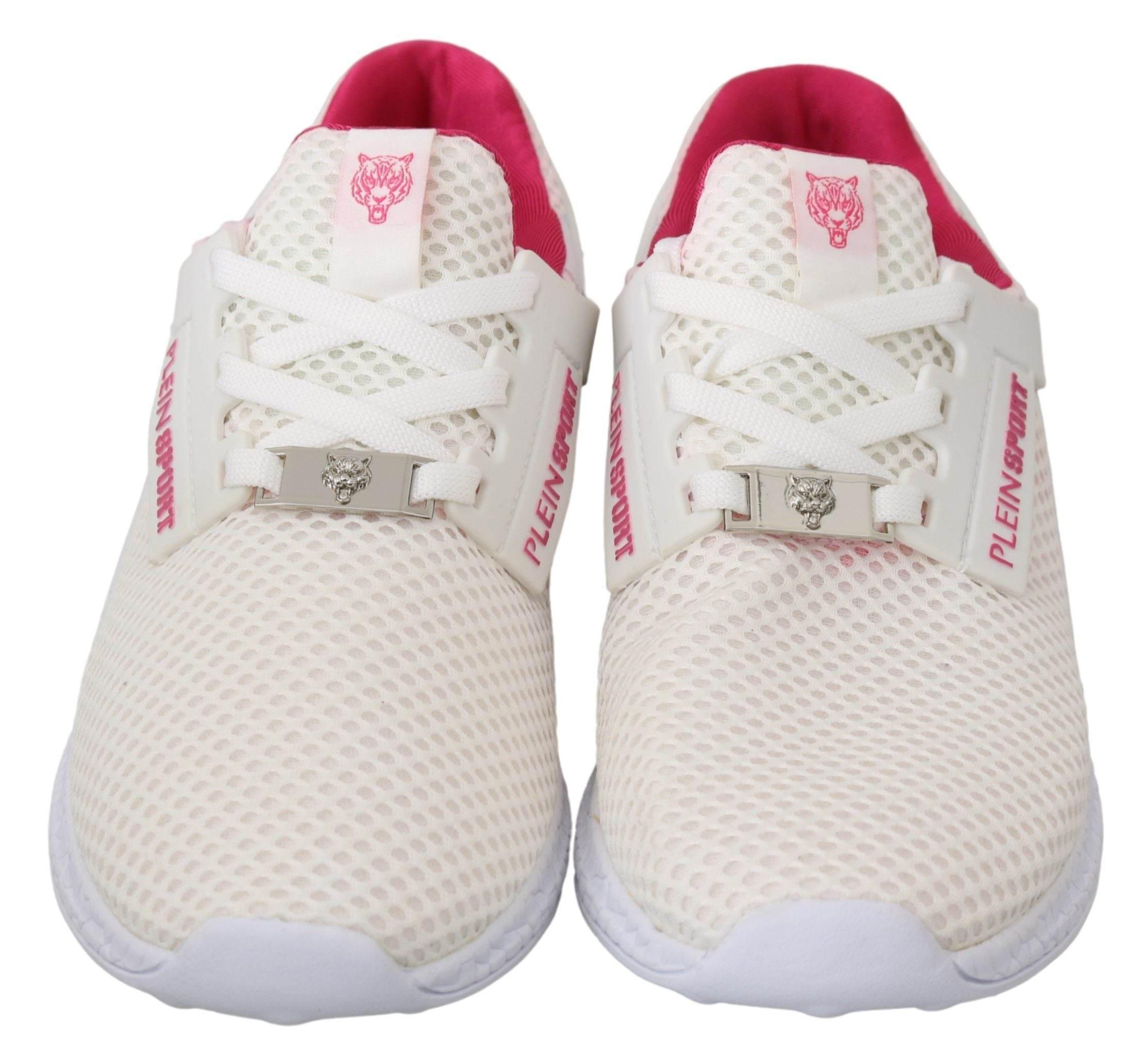 Philipp Plein White Pink Polyester Becky Sneakers Shoes - Hilstor