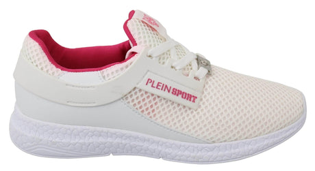 Philipp Plein White Pink Polyester Becky Sneakers Shoes - Hilstor