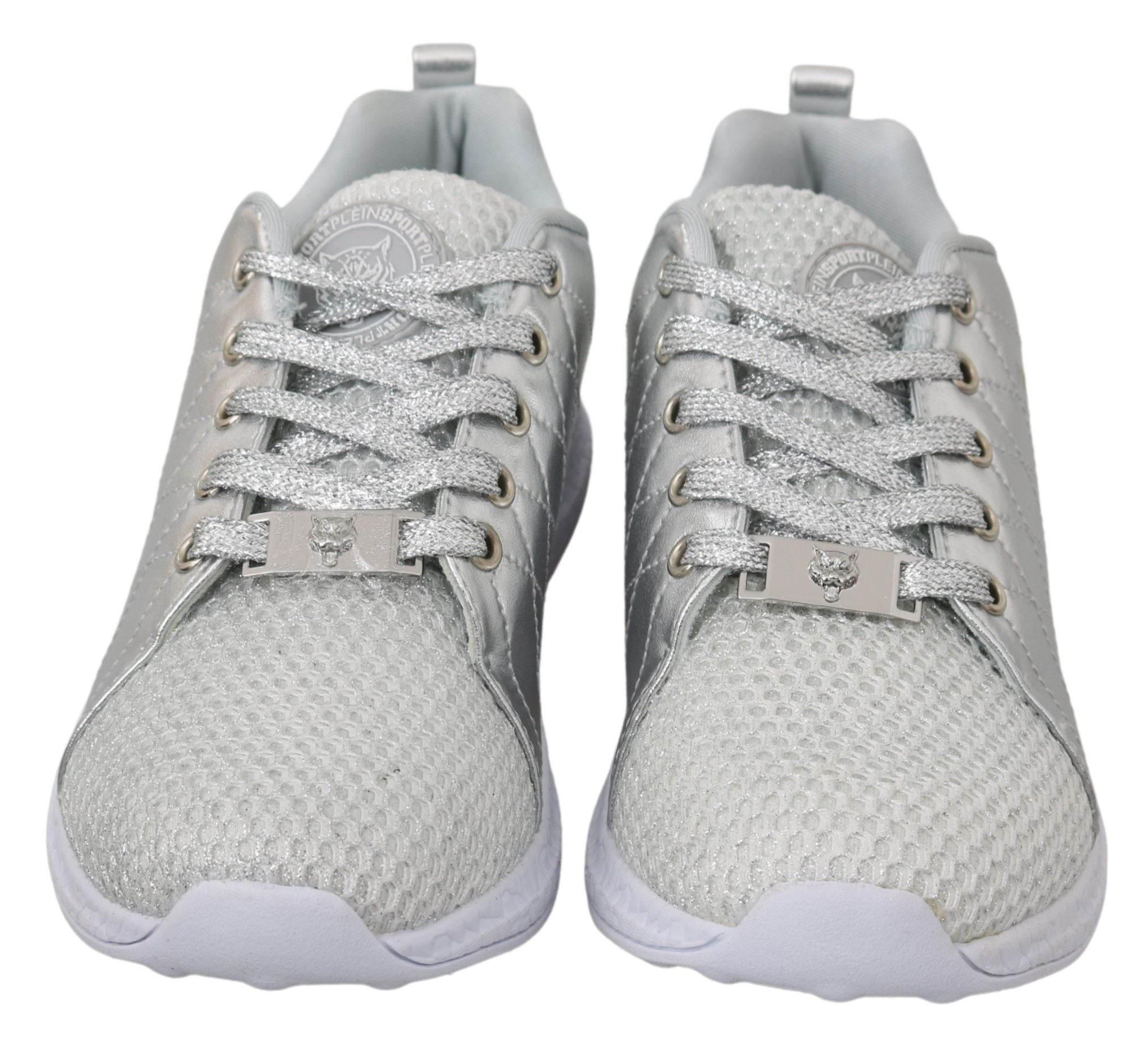 Philipp Plein Gisella Silver Polyester Sneakers Shoes - Hilstor