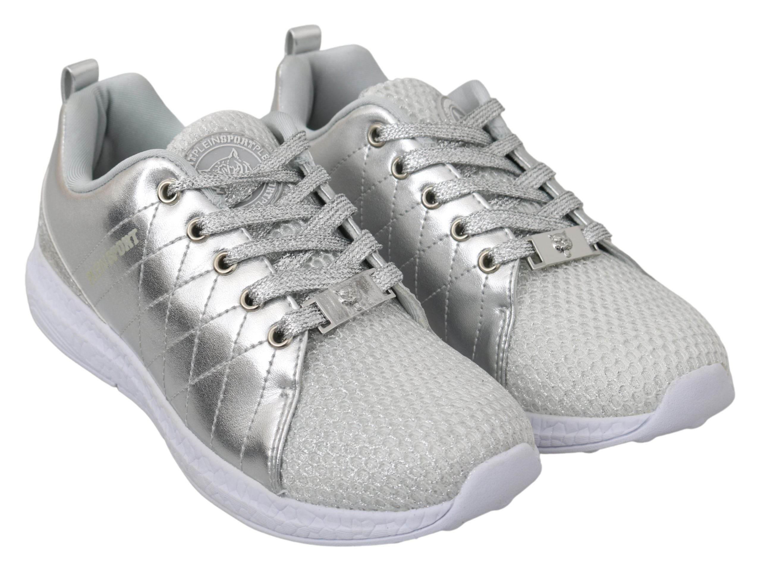 Philipp Plein Gisella Silver Polyester Sneakers Shoes - Hilstor