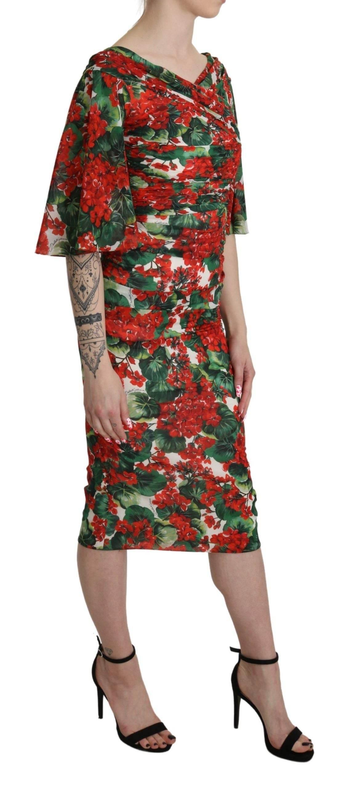 Dolce & Gabbana Enchanting Floral Midi Sheath Dress - Hilstor