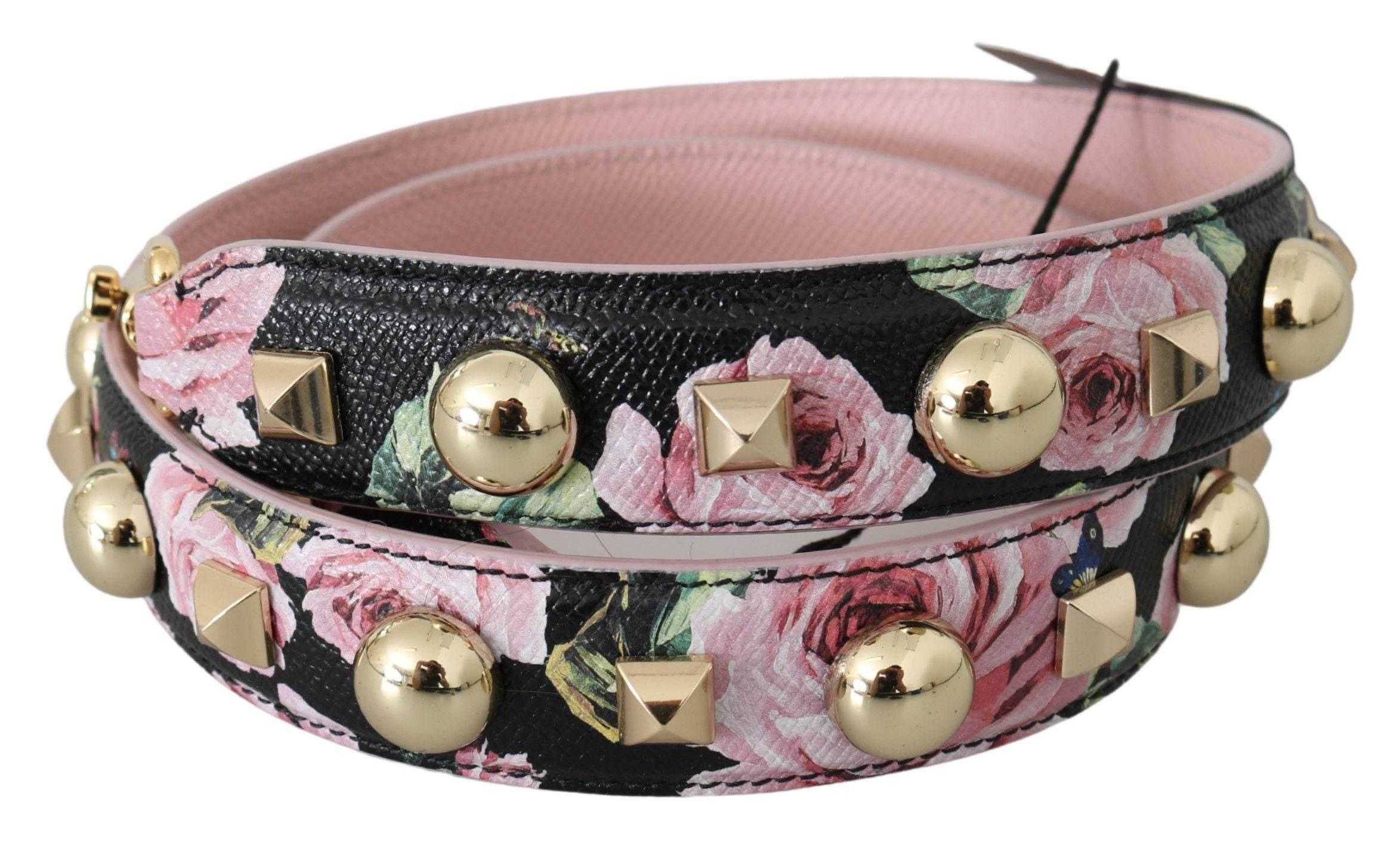 Dolce & Gabbana Elegant Floral Leather Shoulder Strap - Hilstor