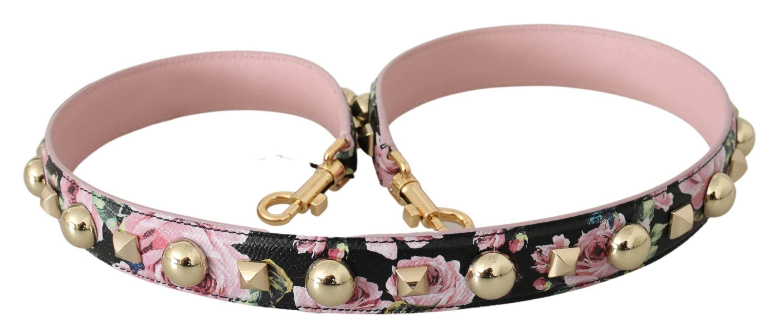 Dolce & Gabbana Elegant Floral Leather Shoulder Strap - Hilstor