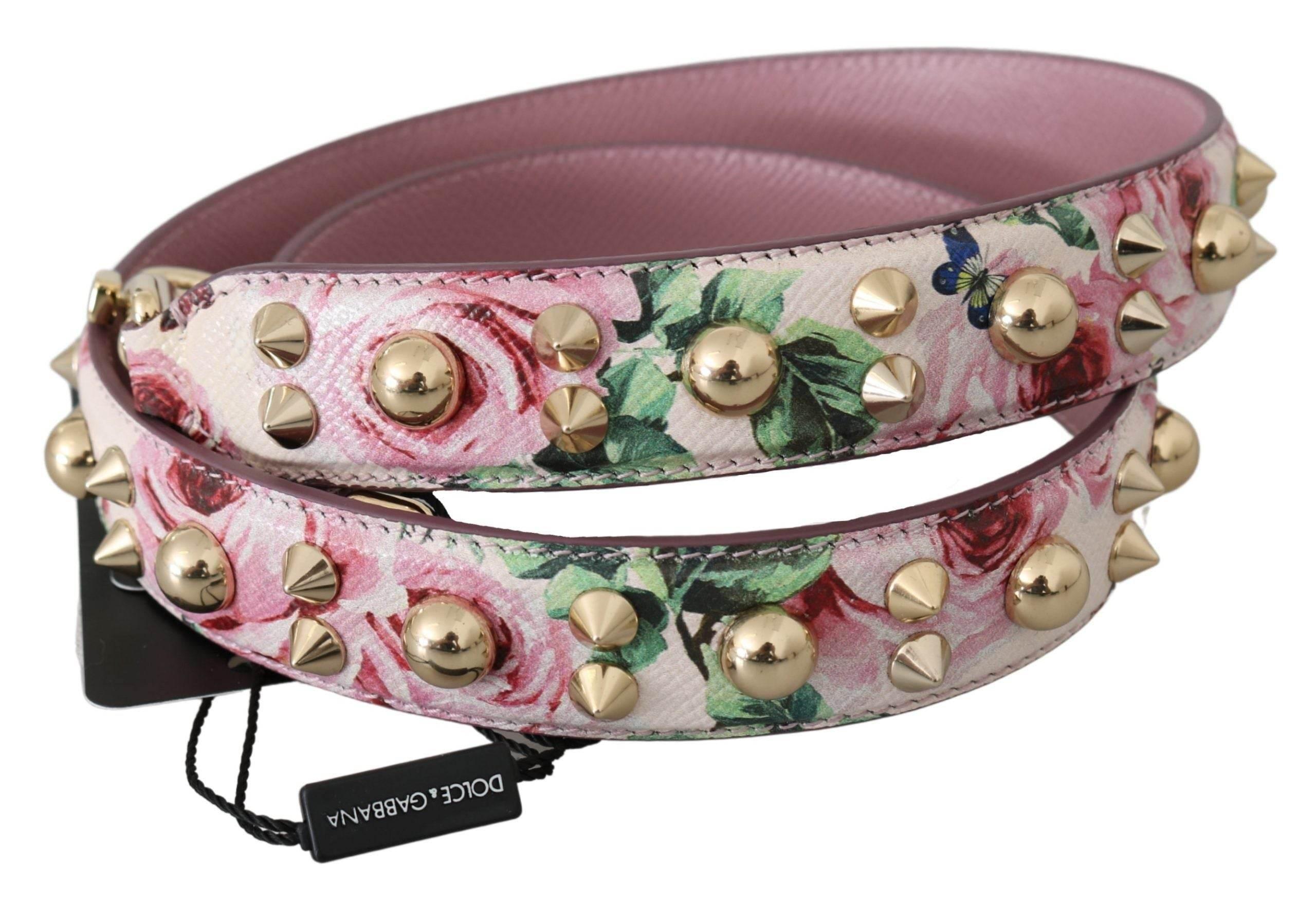 Dolce & Gabbana Chic Floral Pink Leather Shoulder Strap - Hilstor