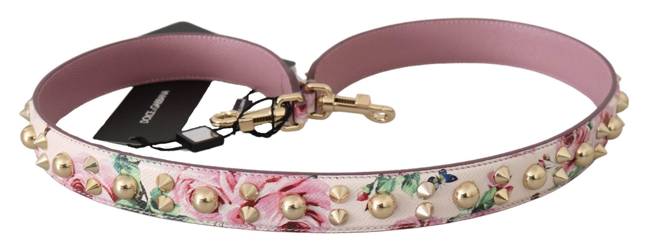Dolce & Gabbana Chic Floral Pink Leather Shoulder Strap - Hilstor