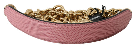 Dolce & Gabbana Elegant Pink Gold Leather Shoulder Strap - Hilstor
